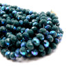 Perles Rondelles Verre Facettées  8 par 6 mm – Couleur Bleu Vert Irisé