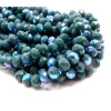 Perles Rondelles Verre Facettées  8 par 6 mm – Couleur Bleu Vert Irisé