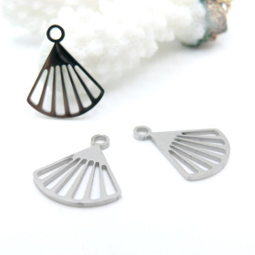 Pendentifs Géométrique Éventail 17mm – Acier Inoxydable 304 Argenté