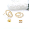Boucles d'oreilles Puces Double Cercle 15mm avec trou – Acier Inoxydable 304 Doré à l'or fin 24K