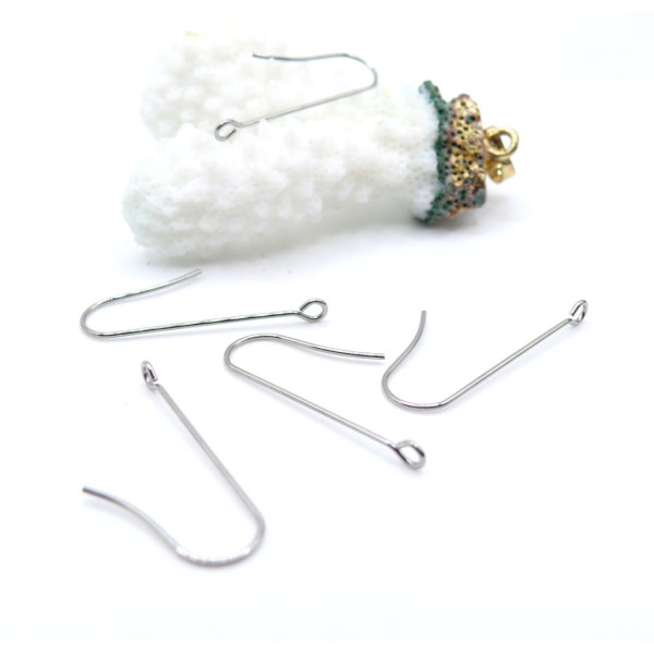 Crochets boucles d’oreilles 28 mm – Acier inoxydable 316L – Finition Argenté