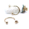 Boucles d’Oreilles Puces Créoles 23 mm avec Bille 5 mm – Acier Inox 304 – Doré à l’Or fin 14K