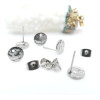 Boucles d’oreilles Puce Ronde Martelée 8mm trou embouts Acier inoxydable 304 Argenté