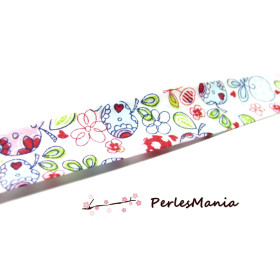 Lot de 1 mètre ou 2 mètres  Ruban Biais Liberty 18mm FRUIT 7360 couleur 246 – Coton DIY