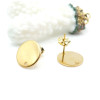 Boucles d’oreille Clous Puces 13 mm – Acier Inoxydable 304 – Finition Doré à l’or fin 24K – Avec Embouts