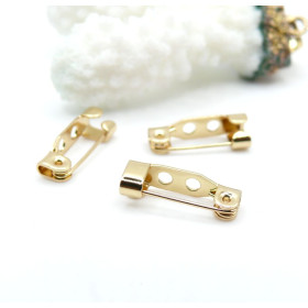 Supports de Broches 16.5mm – Acier Inoxydable 304 Doré à l'Or Fin 18K