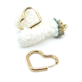 Créoles forme Coeur 26 mm, Épaisseur 2.5 mm, Acier Inoxydable 304 doré