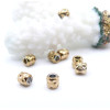 Perles Intercalaires Rondelles martelées 4mm, Trou 1.2mm – Acier Inoxydable 304 Doré à l’or fin 18K, IONIQUE