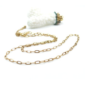 Collier 50cm Maille Ovale 5.5 par 2.5mm – Acier Inoxydable 304 Doré