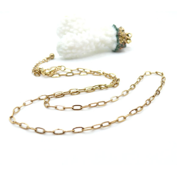 Collier 50cm Maille Ovale 5.5 par 2.5mm – Acier Inoxydable 304 Doré