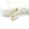 Pendentif Papillon Émaillé Blanc 12mm – Acier Inoxydable 316L Doré 18K