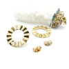Boucles d'oreilles Puce Cercle Art Déco avec trou 18mm – Acier Inoxydable 304 Doré à l'or fin 18K, IONIQUE