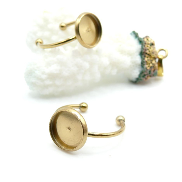 Supports de Bague 12mm – Acier Inoxydable 304 Doré Placage IONIQUE