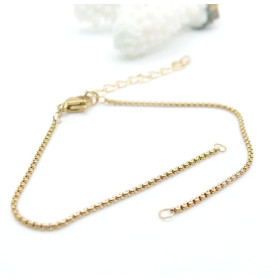 Bracelets Intercalaire 18.5cm, maille vénitienne 1.2 mm – Acier Inoxydable 304 Doré