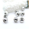 H11G13305P – Lot de 5 ou 10 Perles Intercalaires Striées 6 mm – Acier Inox 304 – Argenté