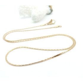 Collier 45 cm Maille Haricot 1.2 mm – Acier Inox 304 – Doré