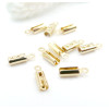 Embouts cordon, Fermoirs à plier, à sertir 10x3x2.5mm – Acier Inoxydable 304 Doré à l'or fin 18K, IONIQUE