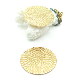 Pendentif  Cercle Texturé 29.5 mm – Acier Inoxydable 304 Doré à l’Or Fin 18K, IONIQUE