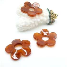 Pendentif Fleurs 24 mm en Résine – Acrylique