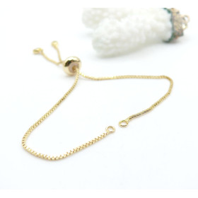 Bracelet Coulissant Réglable 12 cm – Laiton – Doré à l’Or fin 18K