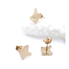 Boucles d’Oreilles Puce Eventail avec Anneau d’Attache 11.5 mm – Acier Inoxydable 304 Doré, IONIQUE
