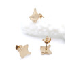 Boucles d’Oreilles Puce Eventail avec Anneau d’Attache 11.5 mm – Acier Inoxydable 304 Doré, IONIQUE