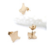 Boucles d’Oreilles Puce Eventail avec Anneau d’Attache 11.5 mm – Acier Inoxydable 304 Doré, IONIQUE