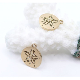 Pendentif Coquillage Dollar 13.5 mm – Acier Inoxydable – Doré