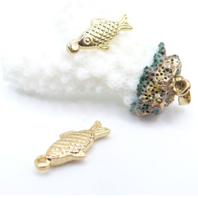 Pendentif Poisson 3D 20.5 mm – Acier Inox 304 – Doré à l’or fin 18K, placage IONIQUE (IP)