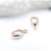 Pendentifs Ovale 9 mm  en verre,  Acier Inox 304  Doré à l’or fin 18K