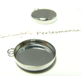 Supports de Pendentif 25mm Bord Épais – Métal Argenté