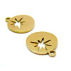 Pendentifs Forme Géométrique avec Étoile 15mm – Acier Inoxydable 304 Doré PVD