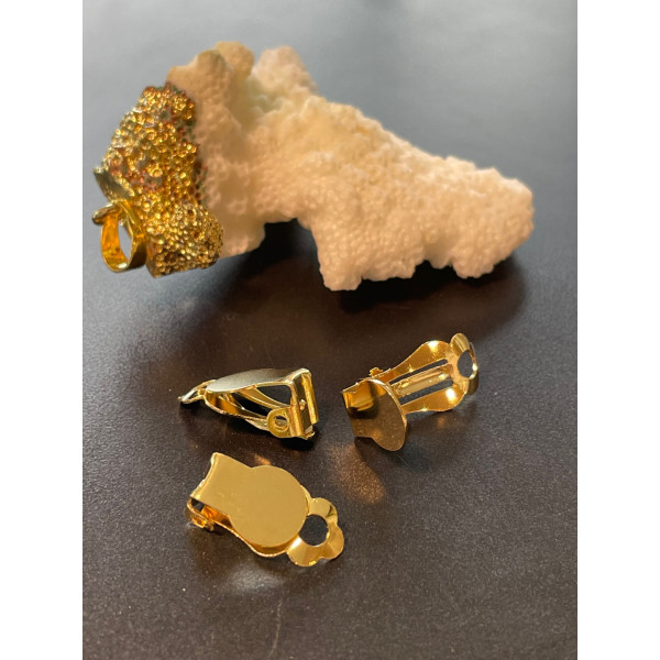 Boucles d'oreille Clips 10mm – Acier Inoxydable Chirurgical 316L Doré à l'or fin 18K