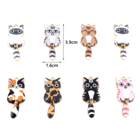 Pendentifs, breloques Chat Emaillé 39 mm, métal Doré