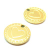 Pendentifs Médaillon Cœur 12mm – Acier Inoxydable 304 Doré 18K Placage Ionique
