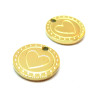 Pendentifs Médaillon Cœur 12mm – Acier Inoxydable 304 Doré 18K Placage Ionique