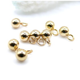 Pendentifs Bille 5mm – Acier Inoxydable Doré 18K