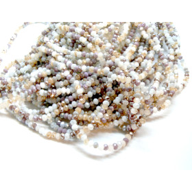 Perles Rondelles Verre Facettée 3x2mm Multicolores Pastel Irisé Couleur 01