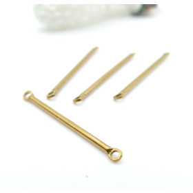 Tiges Connecteurs Intercalaires 25 mm – Acier Inoxydable 304 Doré à l’Or Fin 18K, IONIQUE