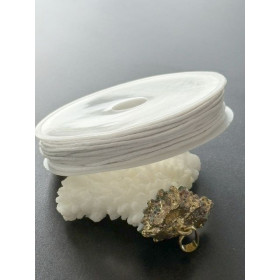 Bobine d'environ 6 mètres de fil coton ciré 1mm Blanc