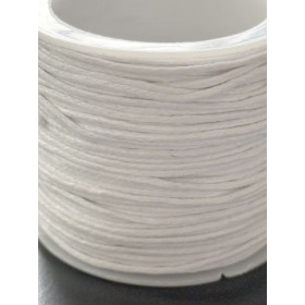 Bobine d'environ 20 mètres de fil coton ciré 1mm Blanc