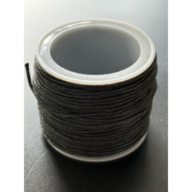 Bobine d'environ 20 mètres de fil coton ciré 1mm NOIR