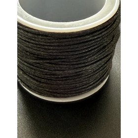 H11YW000105332– Lot de 1 Bobine d'environ 20 mètres de fil coton ciré 1mm NOIR