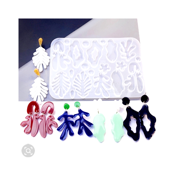 Moule en Silicone pour création de boucles d'oreilles et pendentifs pour Création Fimo Cernit Résine