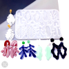 Moule en Silicone pour création de boucles d'oreilles et pendentifs pour Création Fimo Cernit Résine