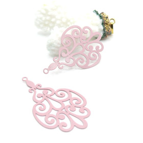Estampes Pendentifs Arabesque 45mm – Métal Finition ROSE