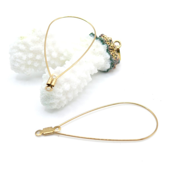 Pendentifs anneaux connecteur forme goutte 48,5 mm – Acier inoxydable 304 Dorée à l'or fin 18K, PVD