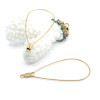 Pendentifs anneaux connecteur forme goutte 48,5 mm – Acier inoxydable 304 Dorée à l'or fin 18K, PVD