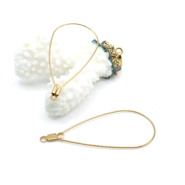 Pendentifs anneaux connecteur forme goutte 48,5 mm – Acier inoxydable 304 Dorée à l'or fin 18K, PVD