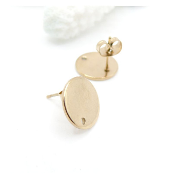Boucles d’Oreilles Clou avec Trou 10 mm – Acier Inoxydable 304 Doré à l’Or Fin 18K